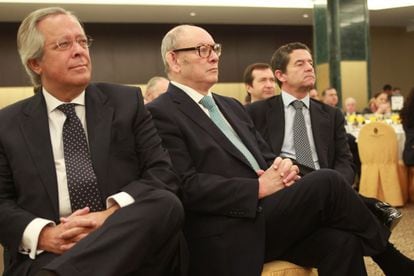 Ramón Aguirre Rodriguez, presidente de la SEPI; Mariano Rabadan, presidente de Inverco y Mario armero, vicepresidente ejecutivo de ANFAC