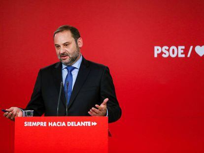 José Luis Ábalos, tras la reunión de la Ejecutiva Federal del PSOE, este lunes.