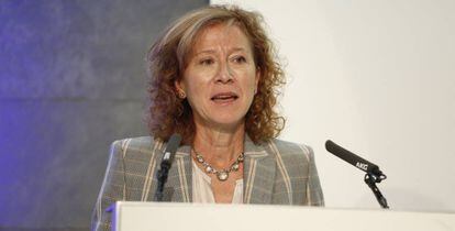 Margarita Delgado, subgobernadora del Banco de España, durante una conferencia en Madrid.