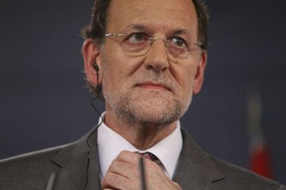 Mariano Rajoy, ayer durante una rueda de prensa