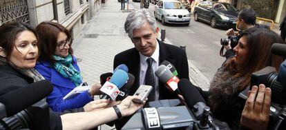 El director de EL PAÍS, Javier Moreno, tras su declaración ante el juez Ruz.