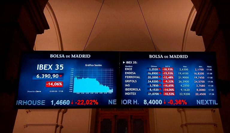 El Ibex 35, el índice selectivo de la Bolsa española, durante la sesión del pasado viernes.