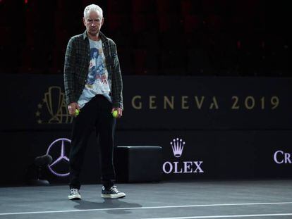 McEnroe, durante un entrenamiento de la Laver Cup, el pasado mes de septiembre en Ginebra.