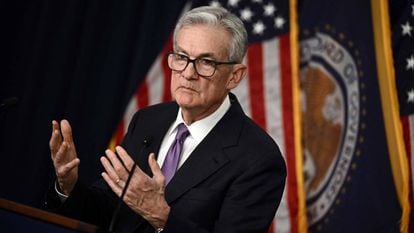 (FILES) US Federal Reserve Chairman Jerome Powell holds a press conference at the end of Monetary Policy Committee meeting in Washington, DC, on December 13, 2023. US Federal Reserve officials expect interest rates will need to remain high