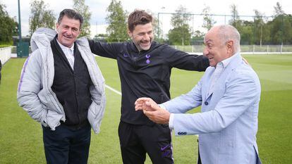 Kempes, Pochettino y Ardiles, esta semana.