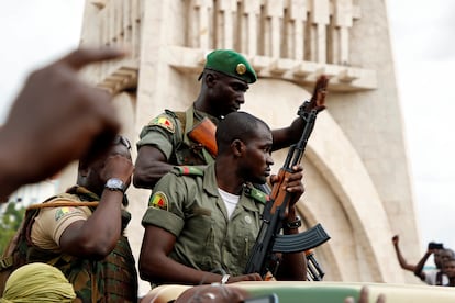 Malische Soldaten in Bamako nach dem Putsch im August 2020.
