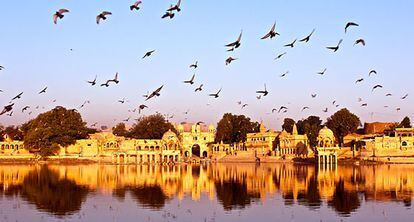 Vista del amanecer en Jaisalmer (India).