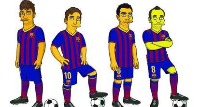 Los personajes de Neymar, Messi, Xavi e Iniesta