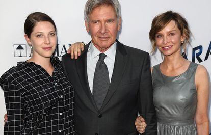 Georgia Ford, Harrison Ford y Calista Flockhart.