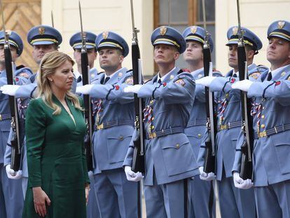 Zuzana Čaputová, presidenta de Eslovaquia, durante una visita oficial a Praga el pasado 20 de junio.