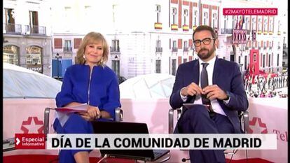 María Rey el 2 de mayo de 2019 en Telemadrid 