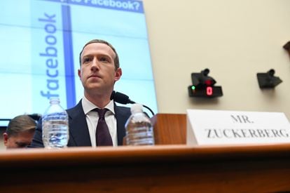 El fundador de Facebook, Mark Zuckerberg, en el Congreso de Estados Unidos en octubre de 2019.