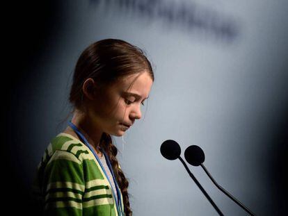 La activista sueca Greta Thunberg, durante la cumbre del clima de Madrid, en diciembre. 