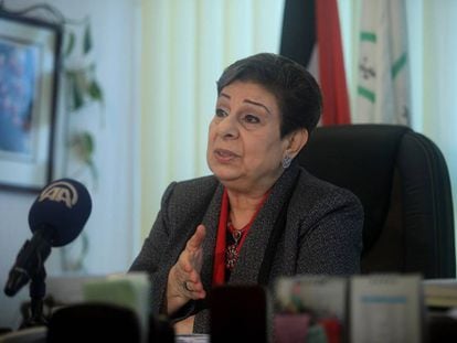 Hanan Ashrawi, miembro de la OLP, en diciembre de 2014 en Ramala.  