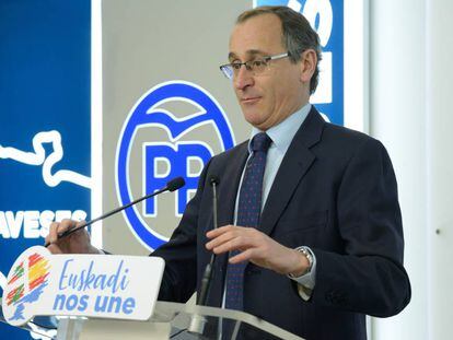 Alfonso Alonso, presidente del PP vasco, comparece este miércoles en Vitoria.