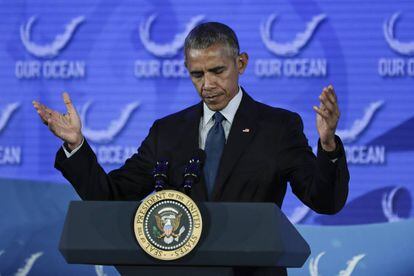 Obama, este jueves, en su intervención en la cumbre sobre océanos