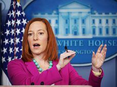 La secretaria de prensa de la Casa Blanca, Jen Psaki, en su conferencia de prensa diaria.