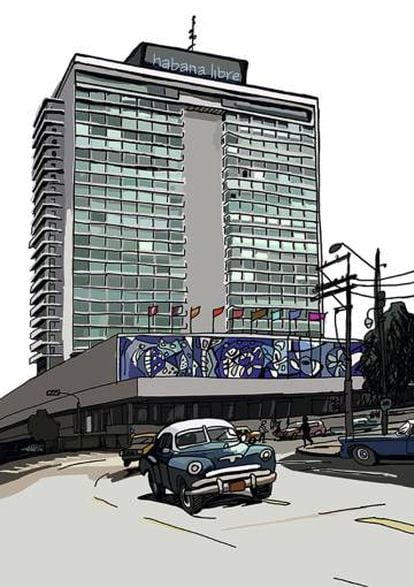 El edificio del hotel Habana Libre.