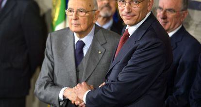 Letta y Napolitano, el pasado abril en el palacio del Quirinal.