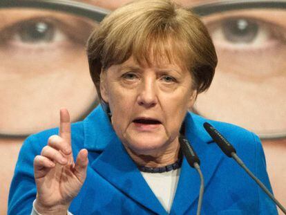 Angela Merkel en Stuttgart, durante la campa&ntilde;a electoral