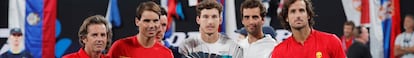 Roig, Nadal, Bautista, Carreño, Ramos y Feliciano, en enero en la ATP Cup. /