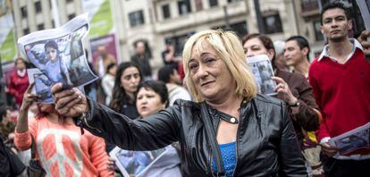 Manifestación ayer en Bilbao en repulsa por los asesinatos