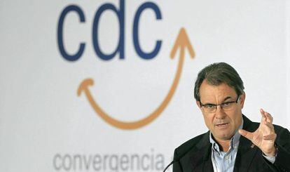 Artur Mas interviene el pasado s&aacute;bado en el Consell Nacional de CiU. 
