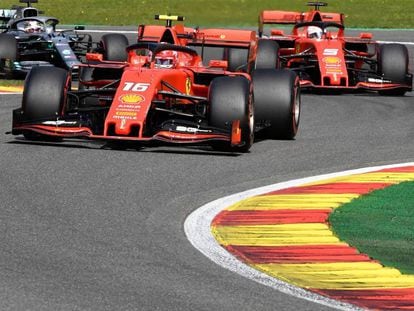 Leclerc, en SPA, delante de Vettel y Hamilton.