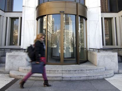 Estado actual de la sede de Banco de Madrid, junto a la plaza de Colon de la capital