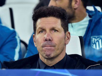 Simeone, durante el Juventus-Atlético.