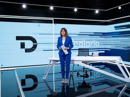 Ana Blanco, el pasado 18 de febrero, día que se estrenó la nueva escenografía del Telediario de TVE.
