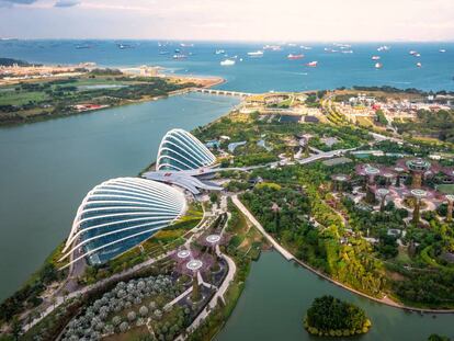 Vista aérea de la ciudad-estado de Singapur.