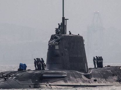 El submarino 'Hms Ambush', en el puerto de Gibraltar, este jueves.