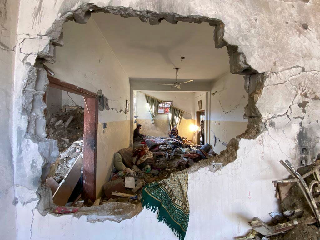 Una vivienda destruida por los bombardeos en el sur de la Franja de Gaza. 
