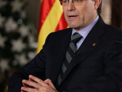 El presidente de la Generalitat, Artur Mas, en el discurso de fin de año.