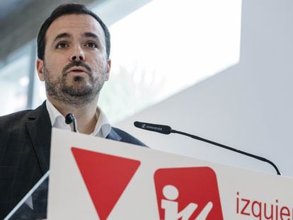 El líder de Izquierda Unida, Alberto Garzón, el pasado junio durante una reunión de la Coordinadora Federal del partido.