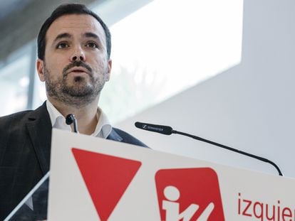 Alberto Garzón, en la reunión de la Coordinadora Federal de IU, el pasado mes de junio.