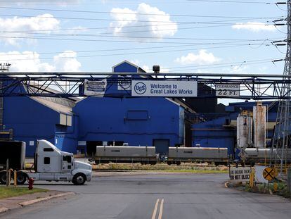 Entrada a la planta de US Steel en Ecorse, Michigan.