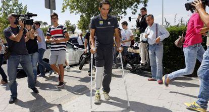 Contador, en la cl&iacute;nica CEMTRO de Madrid la semana pasada.