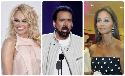 Pamela Anderson, Nicolas Cage e Isabel Preysler.