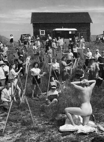 <i>Clase de pintura en Cape Cod </i>(1949), de Andreas Feininger.