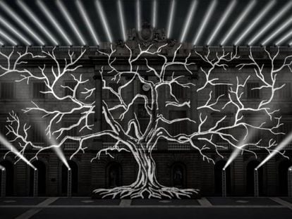 El 'mapping' 'L'arbre de la memòria' es projectarà a la façana de l'Ajuntament per recordar els bombardejos de la guerra.