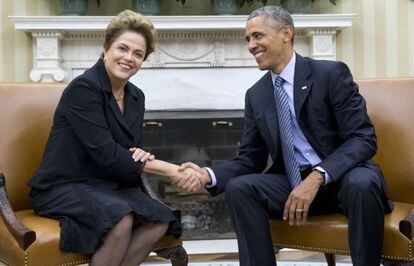 Los presidentes de Brasil y EEUU en el Despacho Oval este martes.