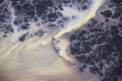 Manchas de contaminación en el delta del Níger.