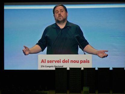 Imagen de Oriol Junqueras en el congreso de ERC.