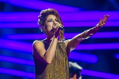 Barei, en uno de los ensayos de Eurovisión 2016.