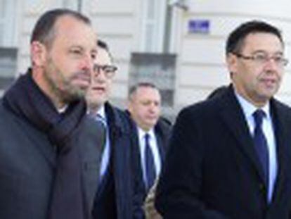 El president del Barça i el seu antecessor surten de l’Audiència Nacional després de ratificar-se en les seves declaracions anteriors