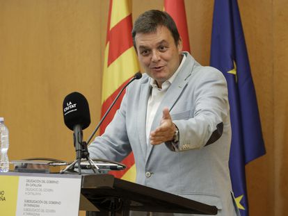 El presidente del Consejo Superior de Deportes (CSD), Víctor Francos, atiende a los medios de comunicación este lunes en Tarragona.