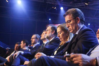 La plana mayor del PP, durante la convención.