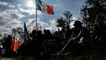 Militantes este domingo en la Universidad de Verano de La Francia Insumisa.